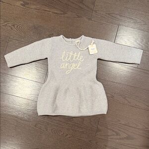 Hatley grey metallic knit sweater dress 12-18M BNWT